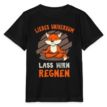 Fuchs Meditation - lustiger Spruch - Stanley/Stella Kinder T-Shirt MINI CREATOR  - Schwarz - Vorne - Mikhail (115cm)
