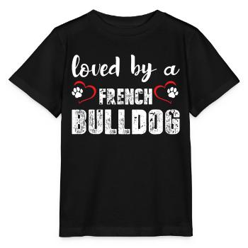 Loved By A French Bulldog - Stanley/Stella Kinder T-Shirt MINI CREATOR  - Schwarz - Vorne - Mikhail (115cm)