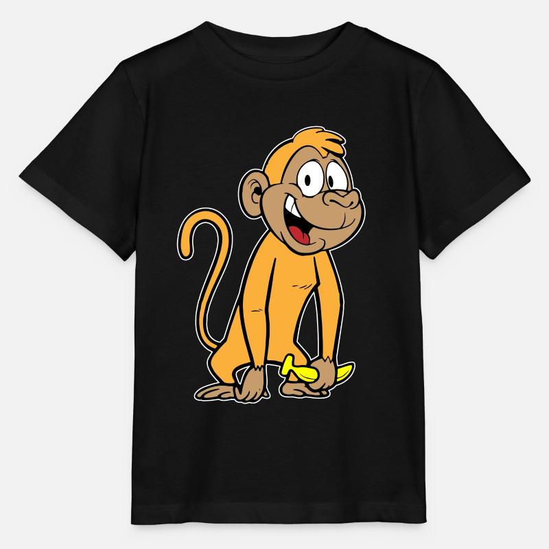 Singe à la banane - T-shirt bio MINI CREATOR Stanley/Stella Enfant - noir