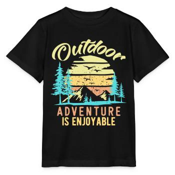 Outdoor Adventure Is Enjoyable Vintage - Stanley/Stella MINI CREATOR Kids’ T-Shirt - black - Front - Mikhail (115cm)