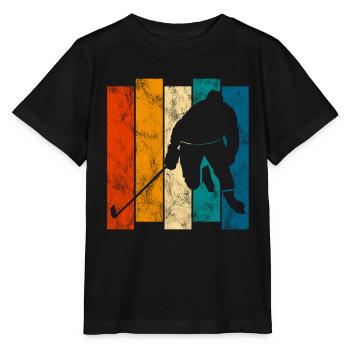 Eishockey Ice Hockey Retro Schlittschuhe Puck Eis - Stanley/Stella Kinder T-Shirt MINI CREATOR  - Schwarz - Vorne - Mikhail (115cm)