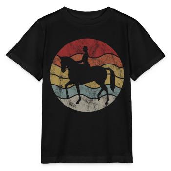 Dressurreiten Dressurreiter Reiten Reiter Pferd - Stanley/Stella Kinder T-Shirt MINI CREATOR  - Schwarz - Vorne - Mikhail (115cm)