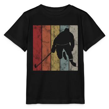 Ice Hockey Ice Hockey Retro Skates Puck Ice - Stanley/Stella MINI CREATOR Kids’ T-Shirt - black - Front - Mikhail (115cm)