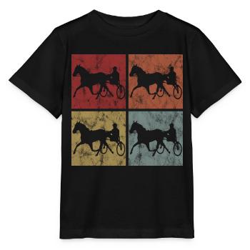 Trotting Horse Equine Trotting Sport Horse Racing - Stanley/Stella MINI CREATOR Kids’ T-Shirt - black - Front - Mikhail (115cm)