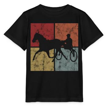 Trotting Horse Equine Trotting Sport Horse Racing - Stanley/Stella MINI CREATOR Kids’ T-Shirt - black - Front - Mikhail (115cm)