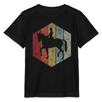 Dressurreiten Dressurreiter Reiten Reiter Pferd - Stanley/Stella Kinder T-Shirt MINI CREATOR  - Schwarz - Vorne - Mikhail (115cm)
