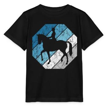 Dressurreiten Dressurreiter Reiten Reiter Pferd - Stanley/Stella Kinder T-Shirt MINI CREATOR  - Schwarz - Vorne - Mikhail (115cm)