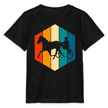 Trotter trotting in retro or vintage style - Stanley/Stella MINI CREATOR Kids’ T-Shirt - black - Front - Mikhail (115cm)