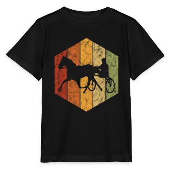Trotter trotting in retro or vintage style - Stanley/Stella MINI CREATOR Kids’ T-Shirt - black - Front - Mikhail (115cm)