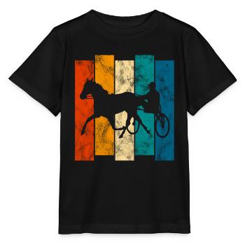 Trotteur trotter dans un style rétro ou vintage - T-shirt bio MINI CREATOR Stanley/Stella Enfant - noir - Devant - Mikhail (115cm)