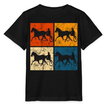 Trotteur trotter dans un style rétro ou vintage - T-shirt bio MINI CREATOR Stanley/Stella Enfant - noir - Devant - Mikhail (115cm)
