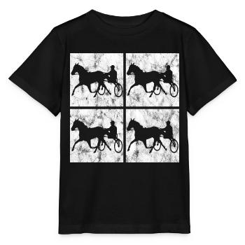 Traber Trabrennen in retro oder vintage Style - Stanley/Stella Kinder T-Shirt MINI CREATOR  - Schwarz - Vorne - Mikhail (115cm)