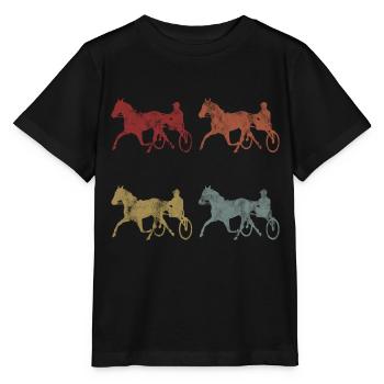 Trotter courses de trot dans un style rétro ou vintage - T-shirt bio MINI CREATOR Stanley/Stella Enfant - noir - Devant - Mikhail (115cm)