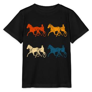 Trotter courses de trot dans un style rétro ou vintage - T-shirt bio MINI CREATOR Stanley/Stella Enfant - noir - Devant - Mikhail (115cm)