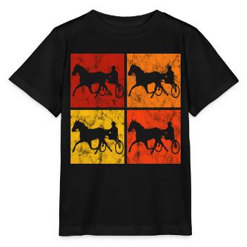 Trotter courses de trot dans un style rétro ou vintage - T-shirt bio MINI CREATOR Stanley/Stella Enfant - noir - Devant - Mikhail (115cm)