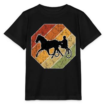 Trotter courses de trot dans un style rétro ou vintage - T-shirt bio MINI CREATOR Stanley/Stella Enfant - noir - Devant - Mikhail (115cm)
