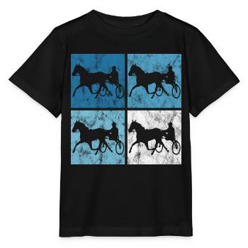 Trotter courses de trot dans un style rétro ou vintage - T-shirt bio MINI CREATOR Stanley/Stella Enfant - noir - Devant - Mikhail (115cm)