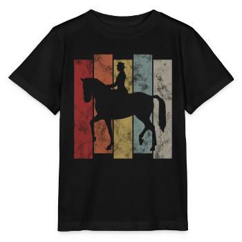 Dressage Cavalier de dressage Cheval d’équitation - T-shirt bio MINI CREATOR Stanley/Stella Enfant - noir - Devant - Mikhail (115cm)