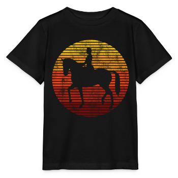 Dressur Dressurreiten Dressurreiter Reiten Pferd - Stanley/Stella Kinder T-Shirt MINI CREATOR  - Schwarz - Vorne - Mikhail (115cm)