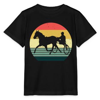 Traber Trabrennen in retro oder vintage Style - Stanley/Stella Kinder T-Shirt MINI CREATOR  - Schwarz - Vorne - Mikhail (115cm)