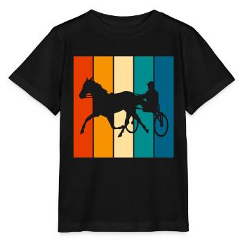 Trotter courses de trot dans un style rétro ou vintage - T-shirt bio MINI CREATOR Stanley/Stella Enfant - noir - Devant - Mikhail (115cm)