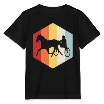 Trotter courses de trot dans un style rétro ou vintage - T-shirt bio MINI CREATOR Stanley/Stella Enfant - noir - Devant - Mikhail (115cm)