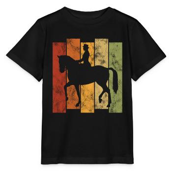 Dressage Cavalier de dressage Cheval d’équitation - T-shirt bio MINI CREATOR Stanley/Stella Enfant - noir - Devant - Mikhail (115cm)