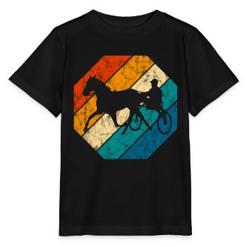 Trotter courses de trot dans un style rétro ou vintage - T-shirt bio MINI CREATOR Stanley/Stella Enfant - noir - Devant - Mikhail (115cm)