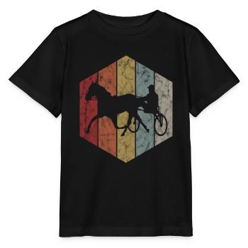Traber Trabrennen in retro oder vintage Style - Stanley/Stella Kinder T-Shirt MINI CREATOR  - Schwarz - Vorne - Mikhail (115cm)
