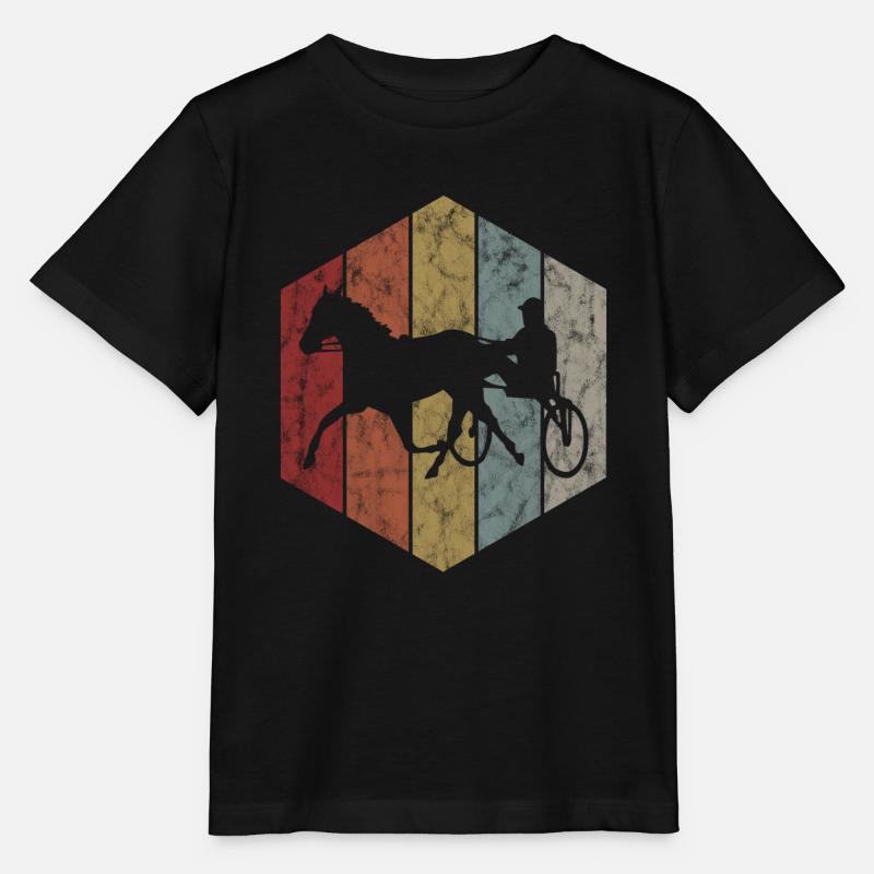 Trotter courses de trot dans un style rétro ou vintage - T-shirt bio MINI CREATOR Stanley/Stella Enfant - noir
