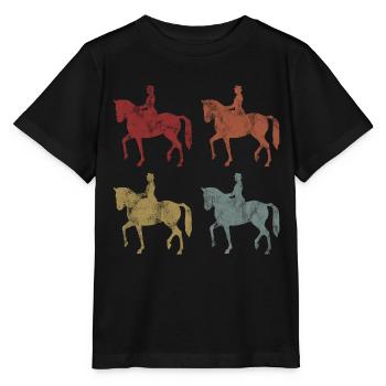 Dressage Cavalier de dressage Cheval d’équitation - T-shirt bio MINI CREATOR Stanley/Stella Enfant - noir - Devant - Mikhail (115cm)