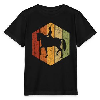 Dressage Cavalier de dressage Cheval d’équitation - T-shirt bio MINI CREATOR Stanley/Stella Enfant - noir - Devant - Mikhail (115cm)