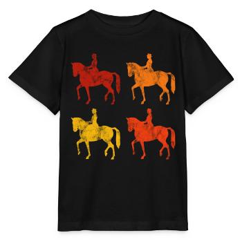 Dressage Cavalier de dressage Cheval d’équitation - T-shirt bio MINI CREATOR Stanley/Stella Enfant - noir - Devant - Mikhail (115cm)