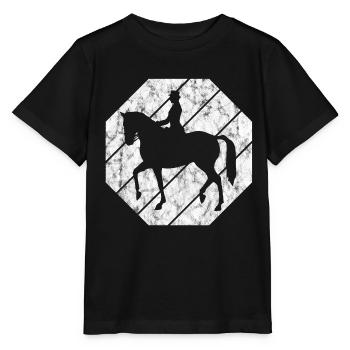 Dressage Cavalier de dressage Cheval d’équitation - T-shirt bio MINI CREATOR Stanley/Stella Enfant - noir - Devant - Mikhail (115cm)