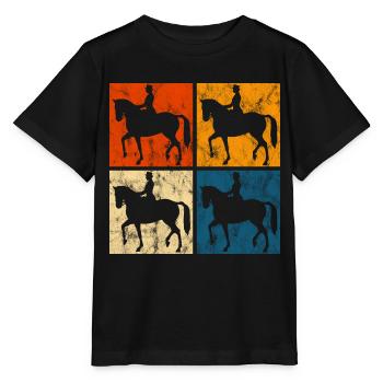 Dressage Cavalier de dressage Cheval d’équitation - T-shirt bio MINI CREATOR Stanley/Stella Enfant - noir - Devant - Mikhail (115cm)
