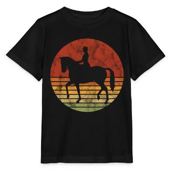 Dressage Cavalier de dressage Cheval d’équitation - T-shirt bio MINI CREATOR Stanley/Stella Enfant - noir - Devant - Mikhail (115cm)