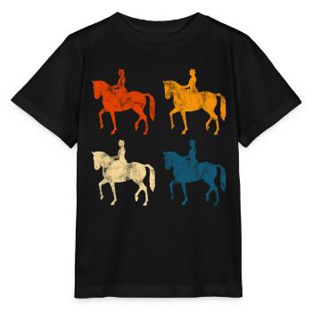 Dressage Cavalier de dressage Cheval d’équitation - T-shirt bio MINI CREATOR Stanley/Stella Enfant - noir - Devant - Mikhail (115cm)