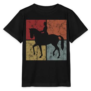 Dressage Cavalier de dressage Cheval d’équitation - T-shirt bio MINI CREATOR Stanley/Stella Enfant - noir - Devant - Mikhail (115cm)