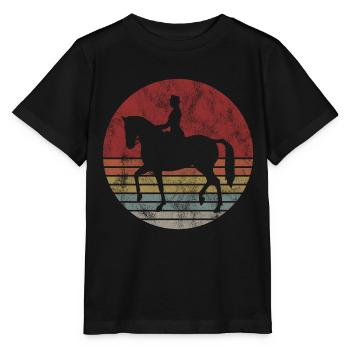 Dressage Cavalier de dressage Cheval d’équitation - T-shirt bio MINI CREATOR Stanley/Stella Enfant - noir - Devant - Mikhail (115cm)