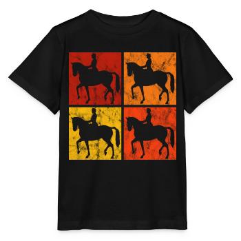 Dressage Cavalier de dressage Cheval d’équitation - T-shirt bio MINI CREATOR Stanley/Stella Enfant - noir - Devant - Mikhail (115cm)