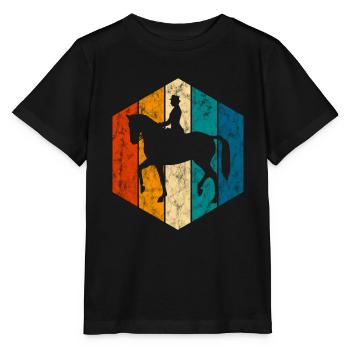 Dressage Cavalier de dressage Cheval d’équitation - T-shirt bio MINI CREATOR Stanley/Stella Enfant - noir - Devant - Mikhail (115cm)