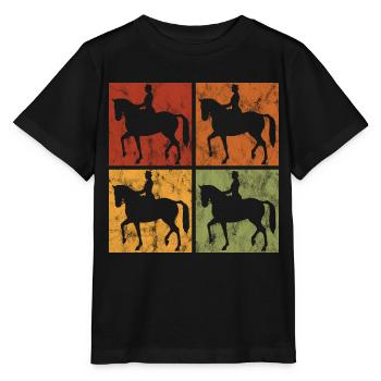 Dressage Cavalier de dressage Cheval d’équitation - T-shirt bio MINI CREATOR Stanley/Stella Enfant - noir - Devant - Mikhail (115cm)