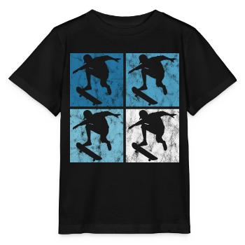 Skateboarder Skateboard Skater Skate Skateing - T-shirt bio MINI CREATOR Stanley/Stella Enfant - noir - Devant - Mikhail (115cm)