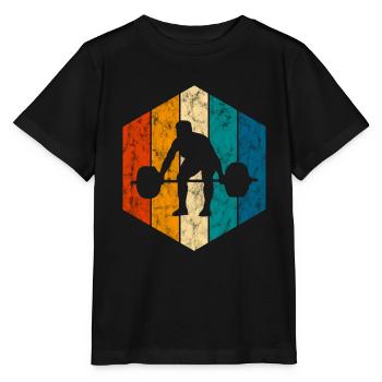 Bodybuilding Bodybuilder GYM Fitnessstudio Retro - Stanley/Stella MINI CREATOR Kids’ T-Shirt - black - Front - Mikhail (115cm)