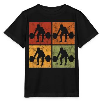 Bodybuilding Bodybuilder GYM Fitnessstudio Retro - Stanley/Stella MINI CREATOR Kids’ T-Shirt - black - Front - Mikhail (115cm)