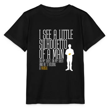 Je vois un petit silhouetto d'homme - Mangue - T-shirt bio MINI CREATOR Stanley/Stella Enfant - noir - Devant - Mikhail (115cm)