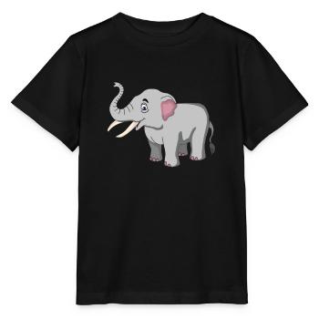 Éléphant Afrique Safari Animaux Animaux Animaux Enfants - T-shirt bio MINI CREATOR Stanley/Stella Enfant - noir - Devant - Mikhail (115cm)