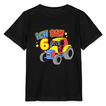 I am 6th tractor 6th birthday boy - Stanley/Stella MINI CREATOR Kids’ T-Shirt - black - Front - Mikhail (115cm)