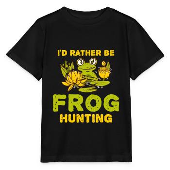 Grenouille chasse grenouille - T-shirt bio MINI CREATOR Stanley/Stella Enfant - noir - Devant - Mikhail (115cm)