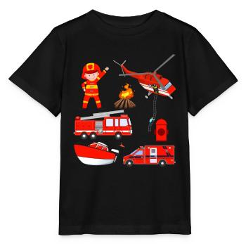 fire Department - Stanley/Stella MINI CREATOR Kids’ T-Shirt - black - Front - Mikhail (115cm)